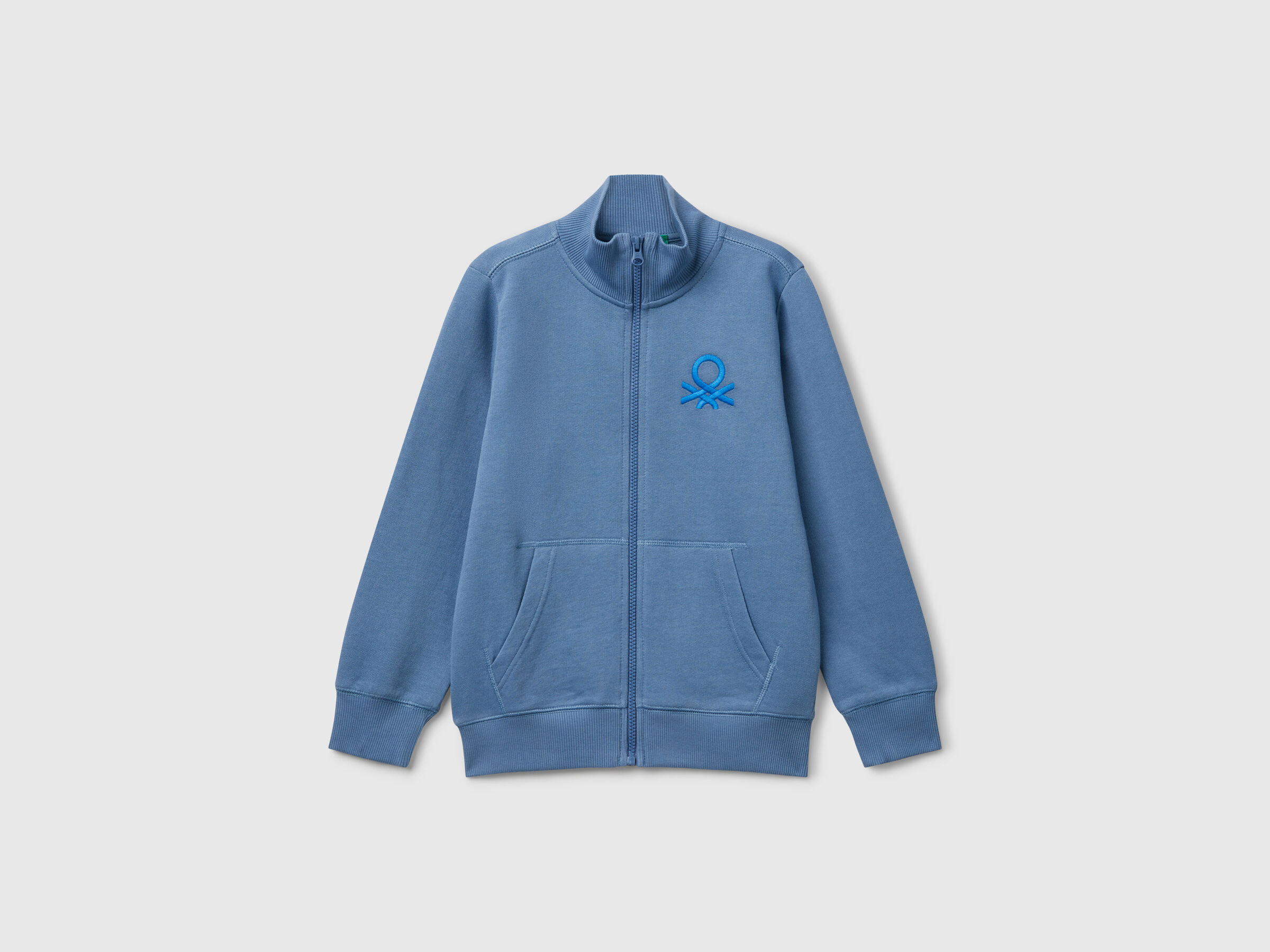 Sweat-shirt zippé en coton pur