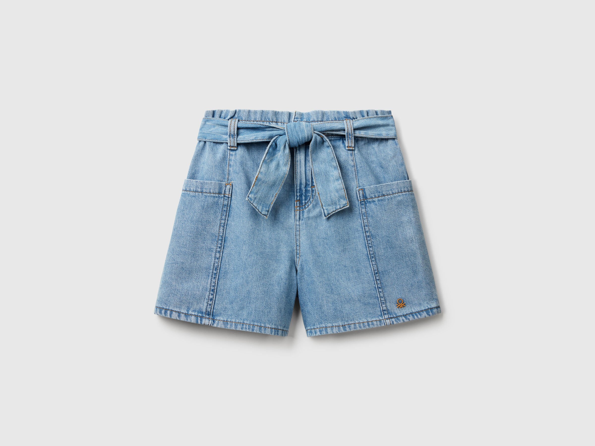 Paperbag bermuda en denim léger