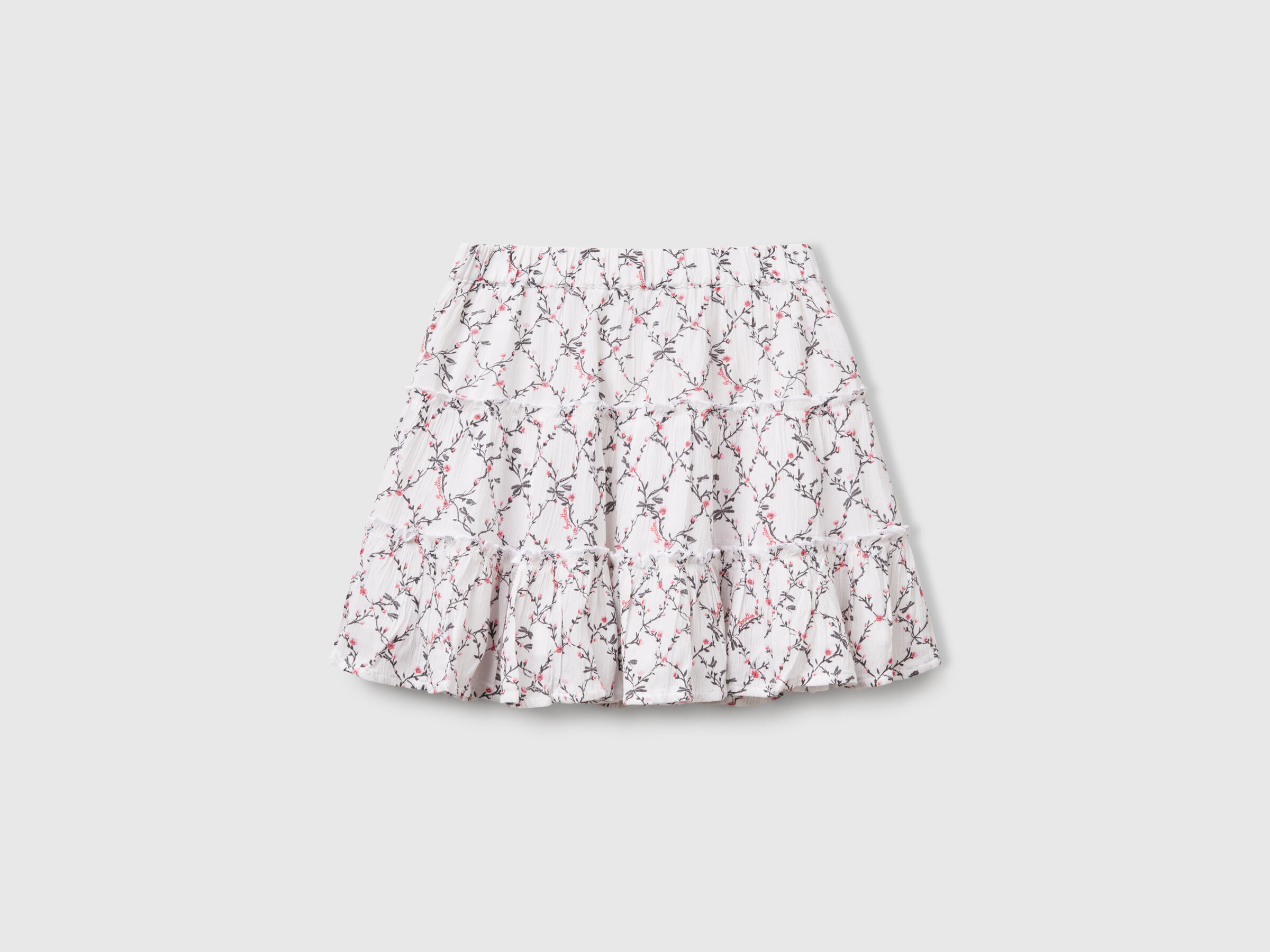 Minijupe fleurie à volants