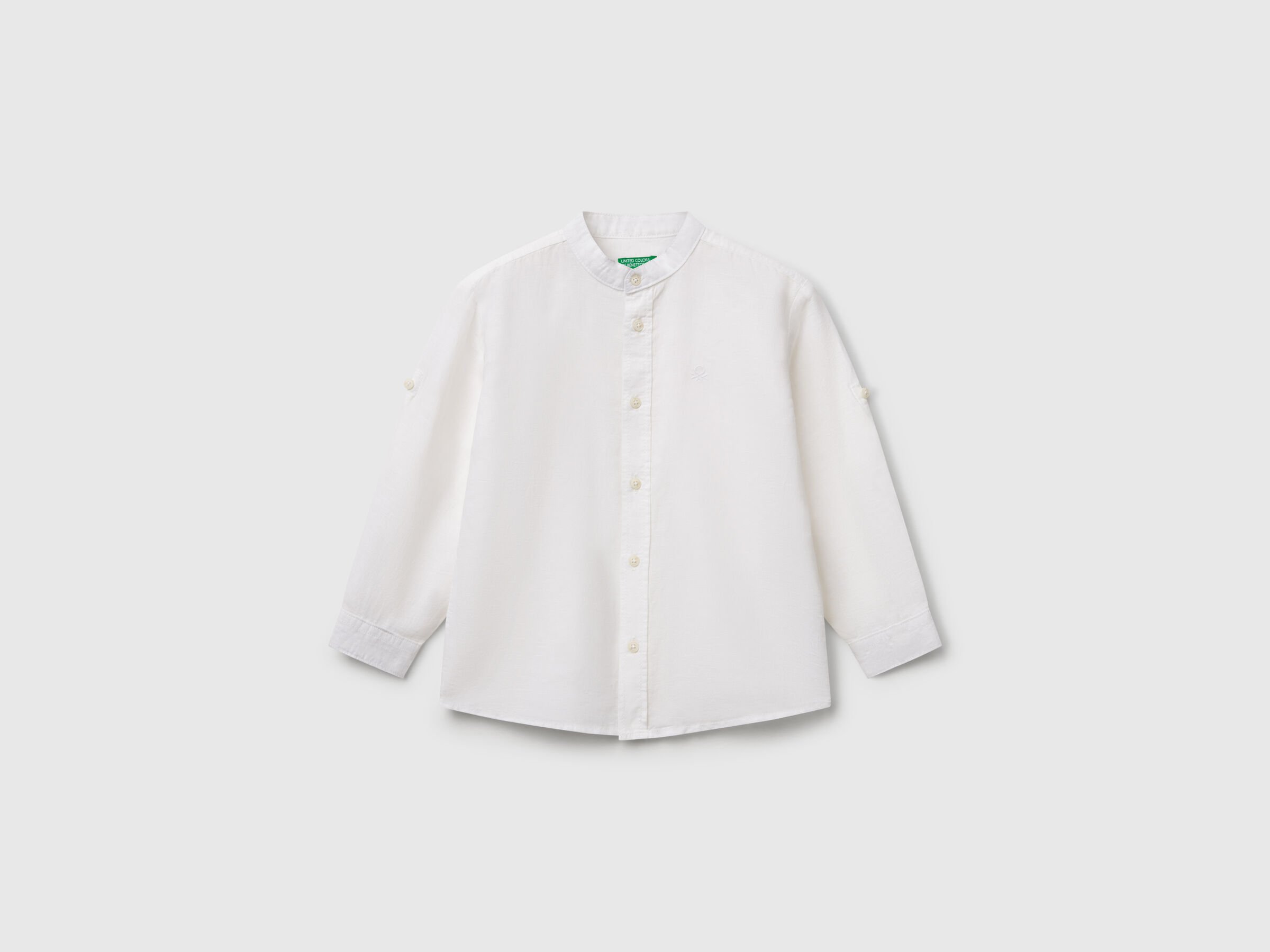 Chemise mandarine en lin mélangé