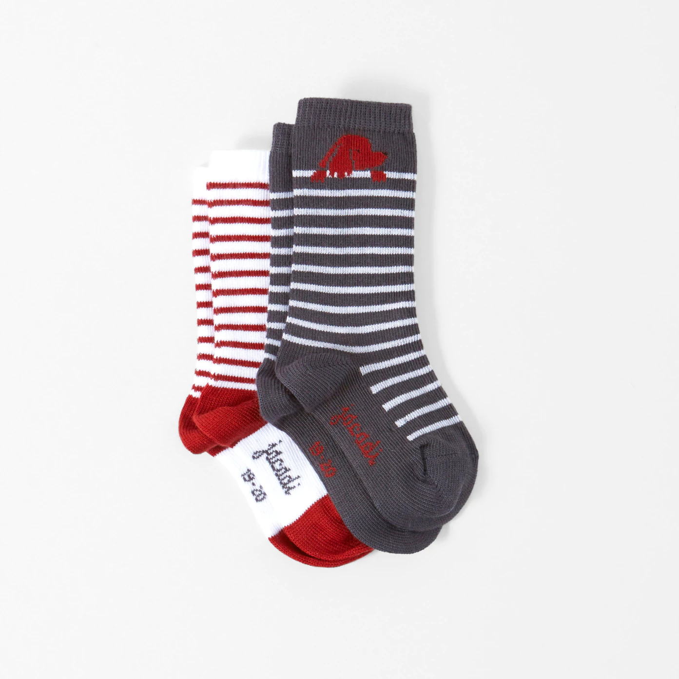 Lot de 2 paires de chaussettes bébé garçon rayées