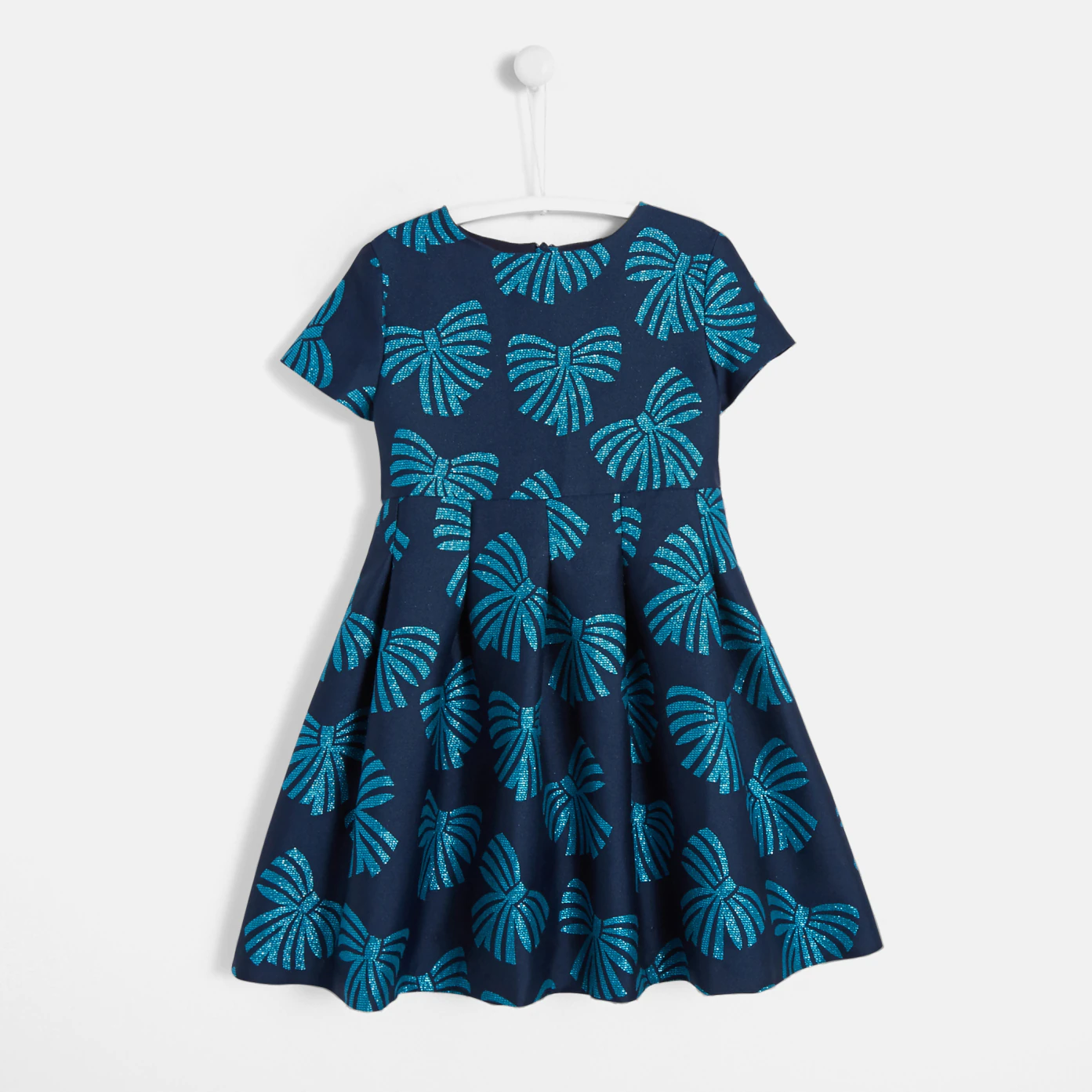 Robe enfant fille jacquard noeud