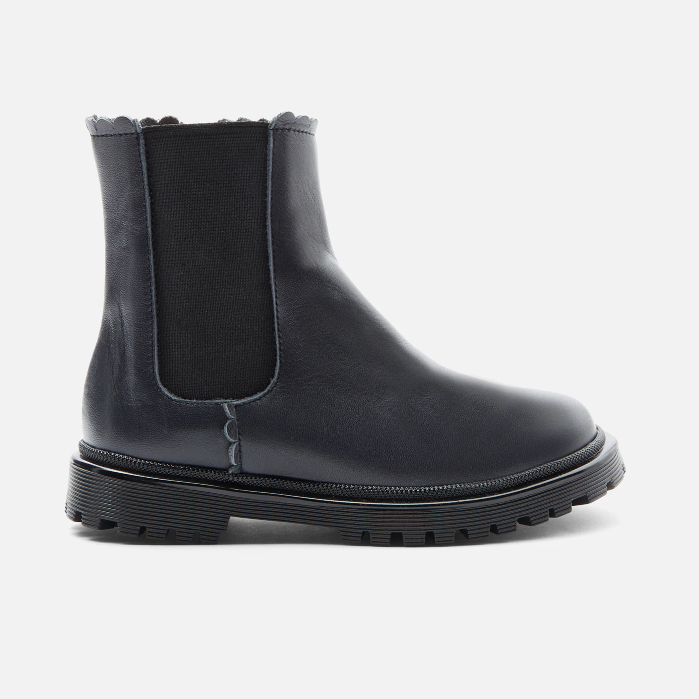 Chelsea boots enfant fille en cuir lisse